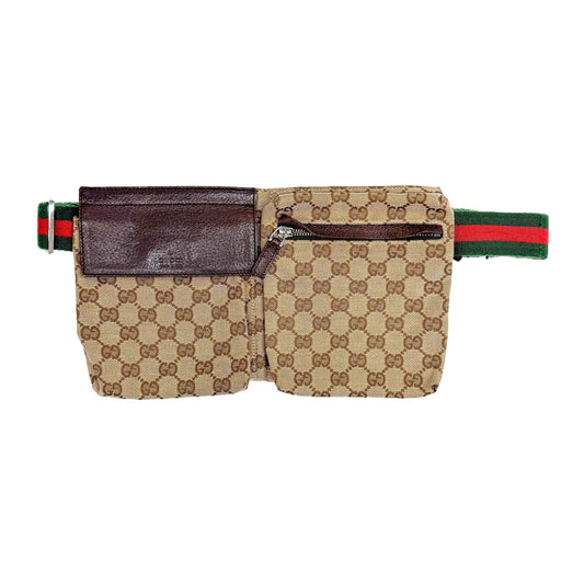 Brown GG Canvas Adjustable Fanny Pack