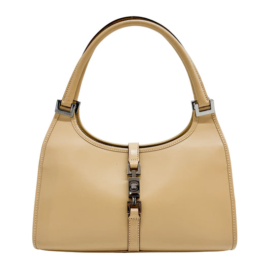 Mini Jackie Beige Leather Shoulder Bag
