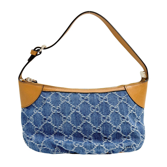 GG Blue Denim Pochette Shoulder Bag