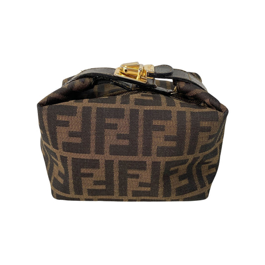Zucca Brown Canvas Vanity Pouch