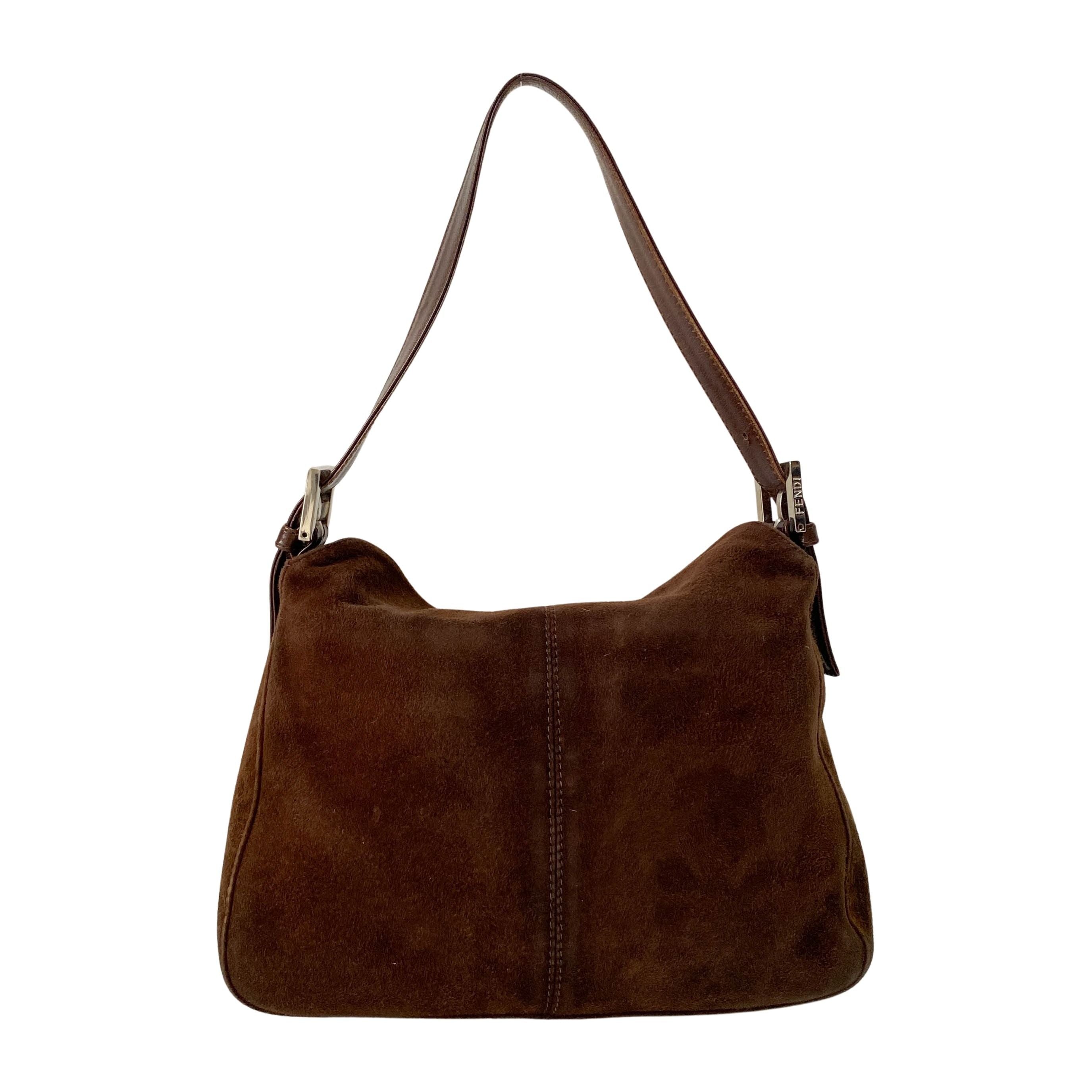 Vintage Brown Suede Shoulder Bag