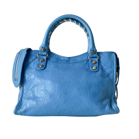 Mini City Blue Leather Two Way Bag