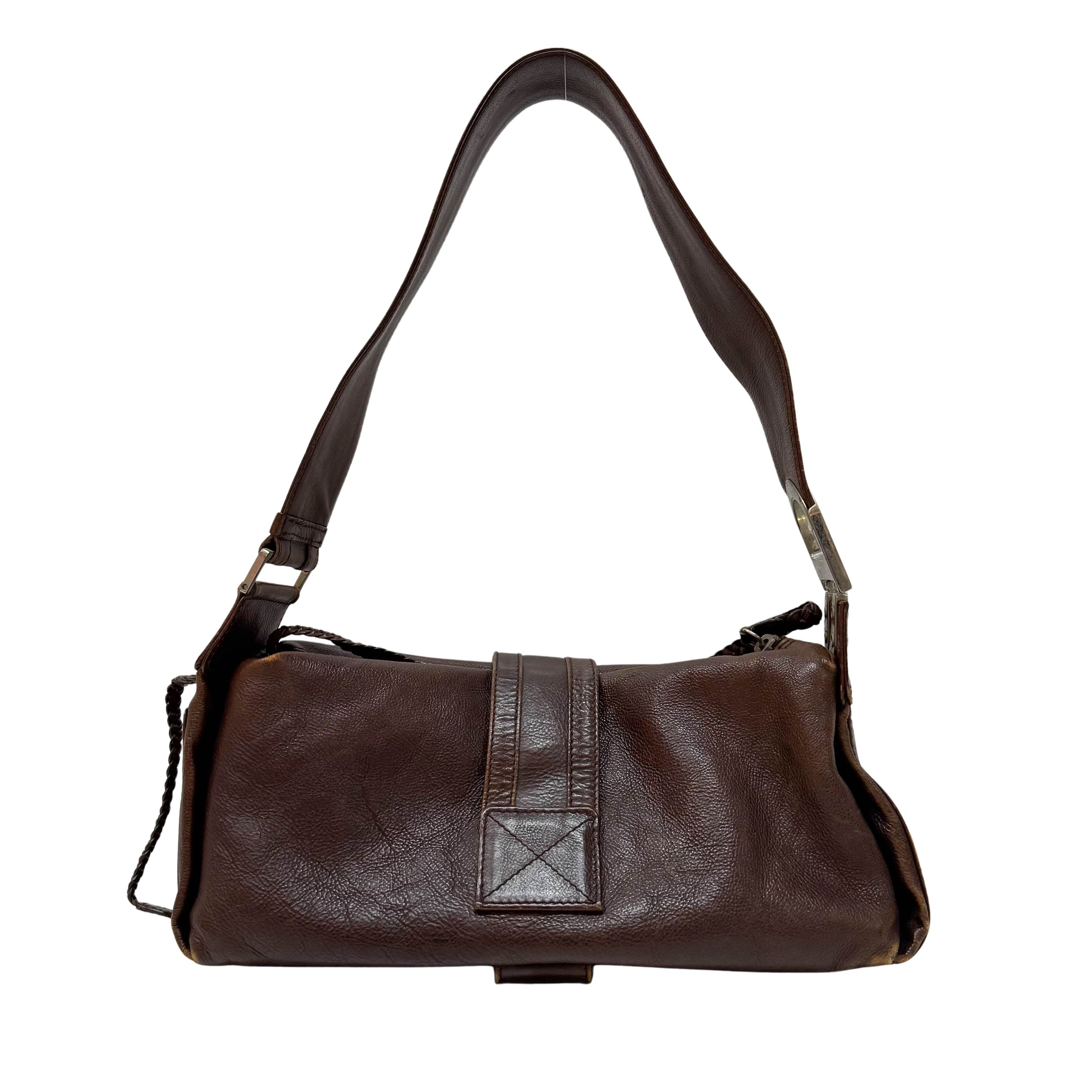 Flight Brown Leather Shoulder Bag