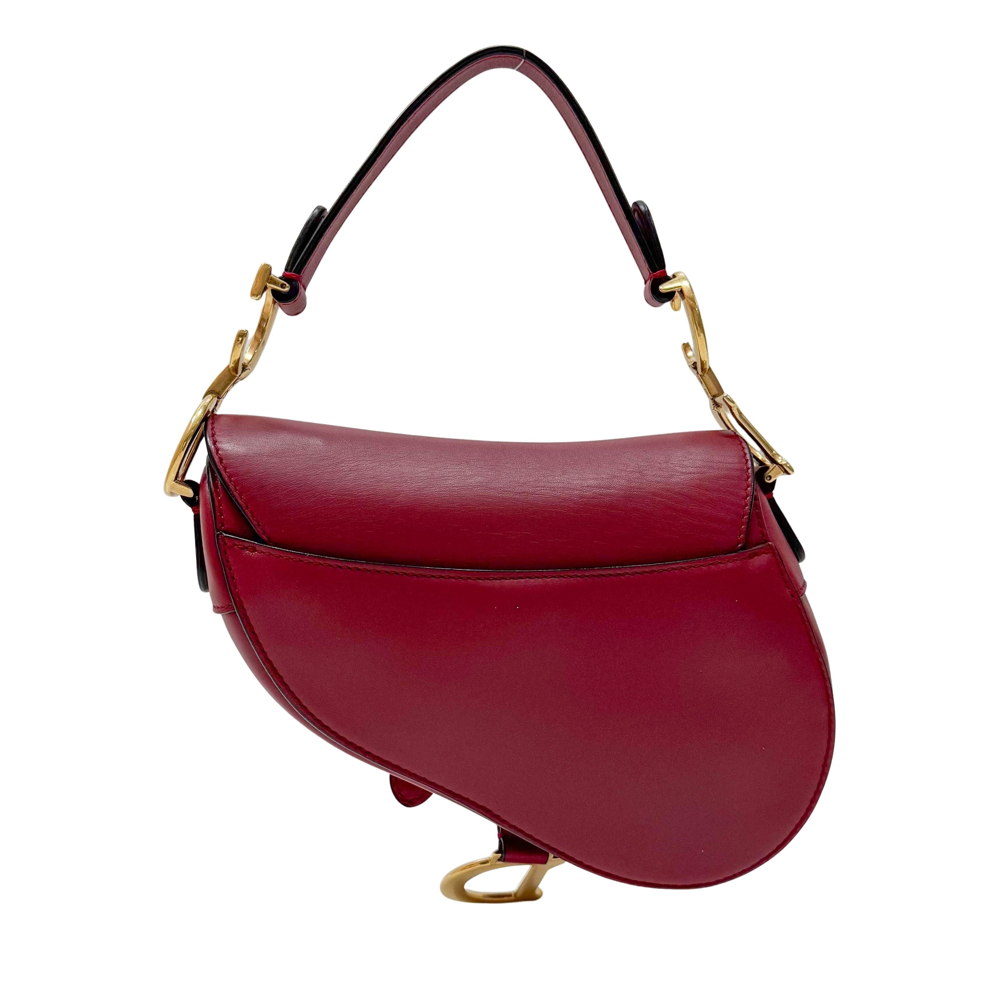Saddle Red Leather Shoulder Bag