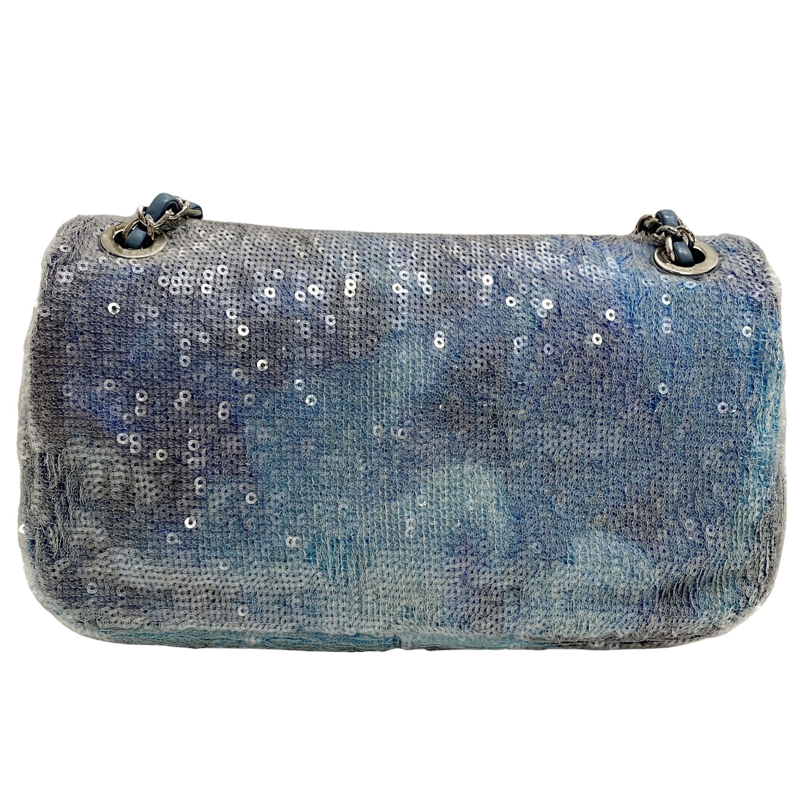 Small Waterfall Timeless Blue Sequin Bag