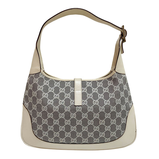 Jackie White GG Canvas Shoulder Bag