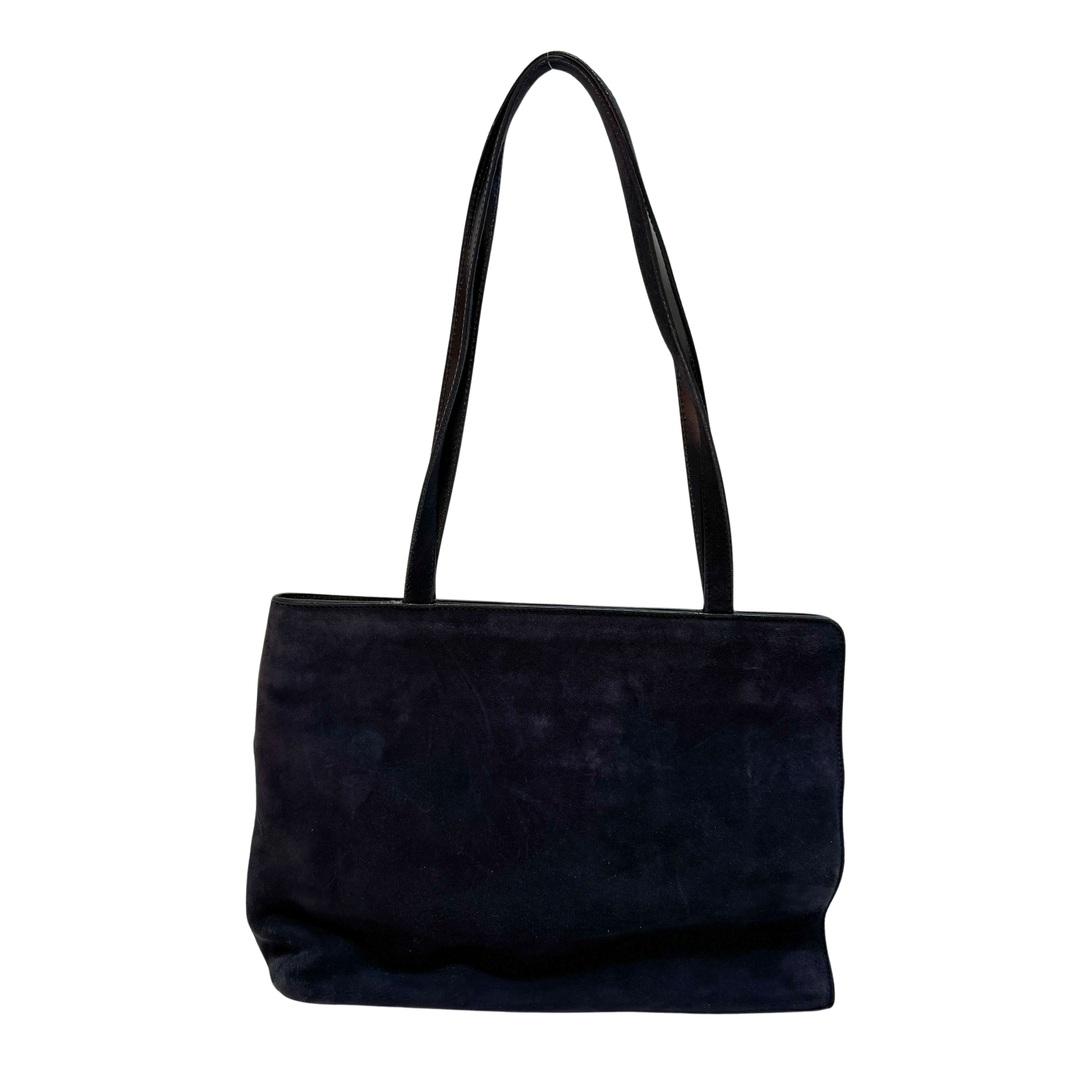 Black Suede Tote Bag