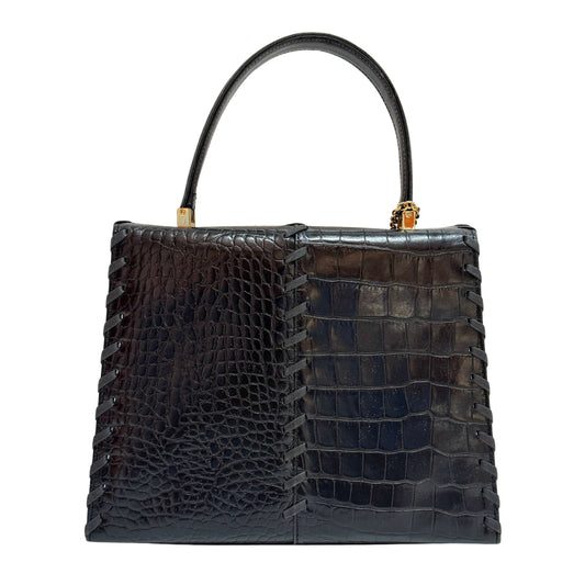 Cassandra Black Leather Handbag