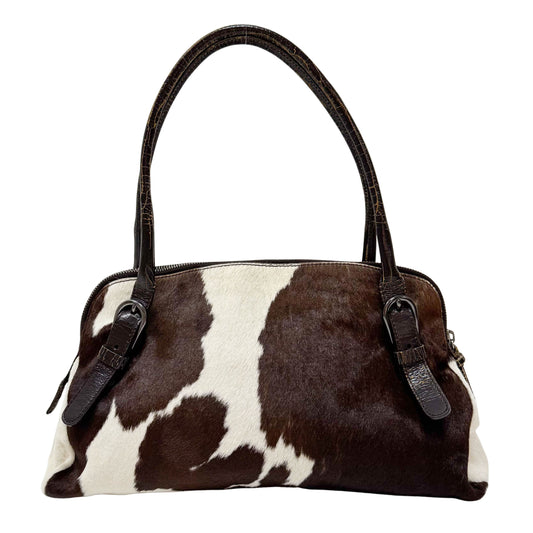 Cow Print Brown/White Pony Hair Shoulder Bag