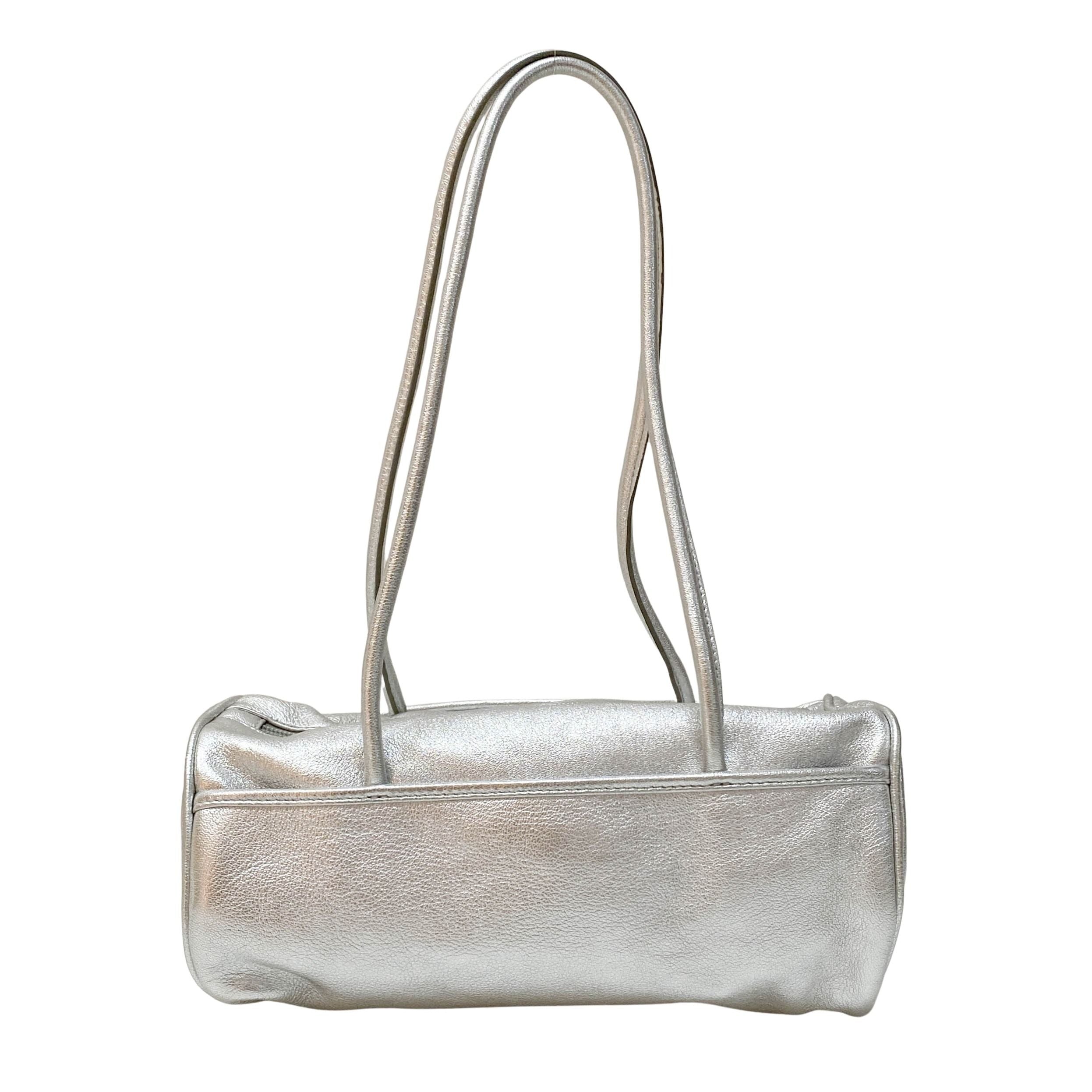 Archive Light Up Silver Leather Shoulder Bag