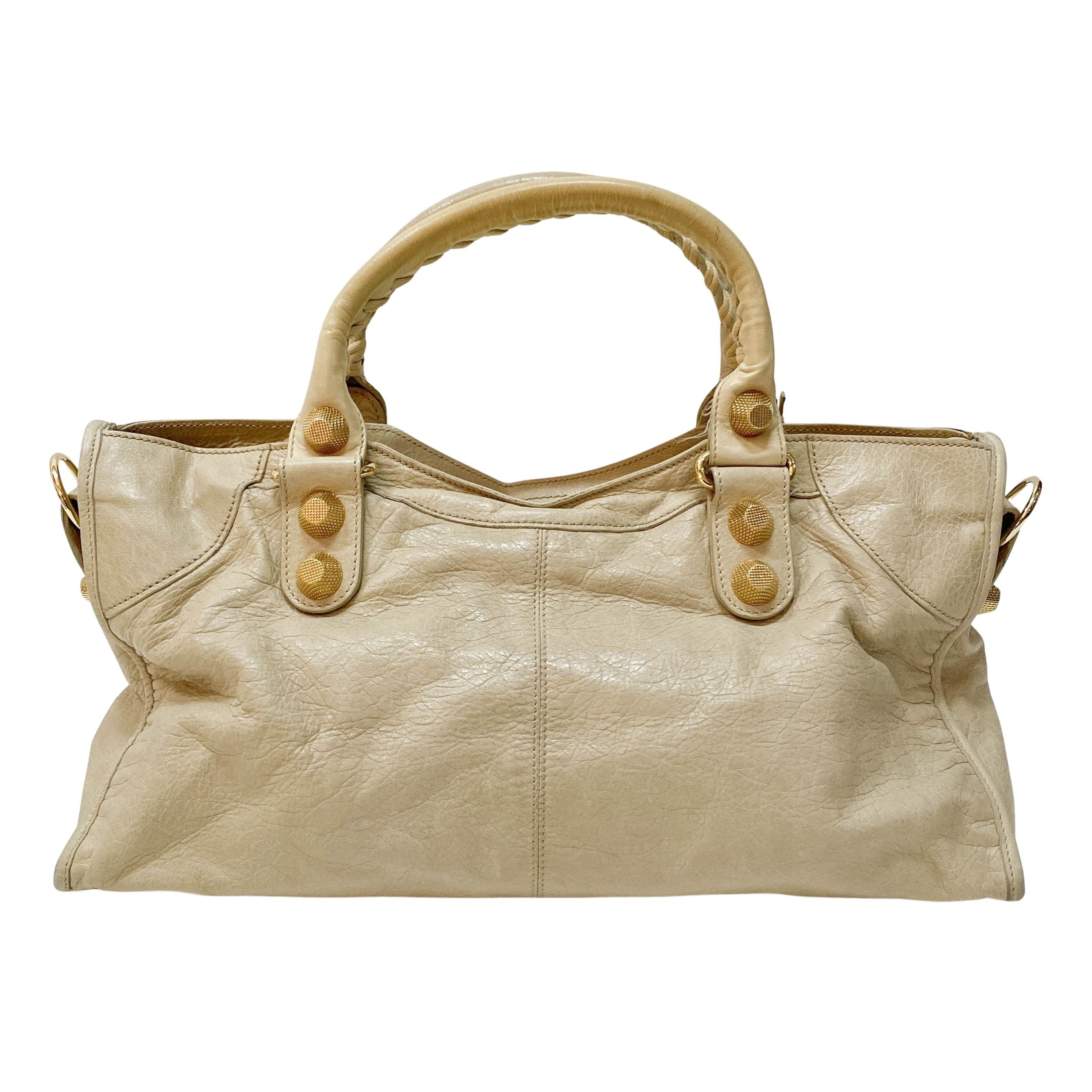 The Part Time Light Beige Calfskin Leather Two Way Bag