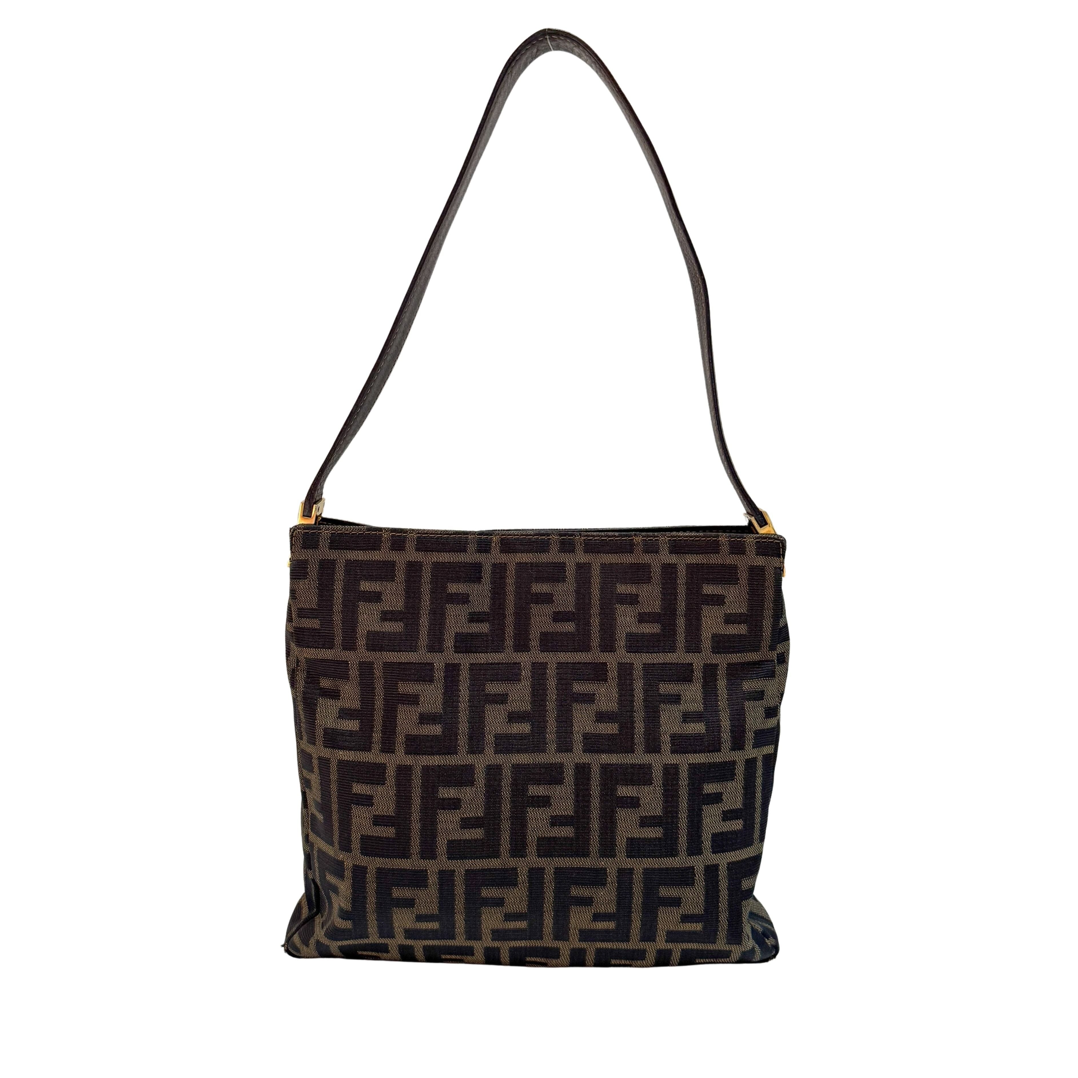 Zucca Brown Canvas Shoulder Bag