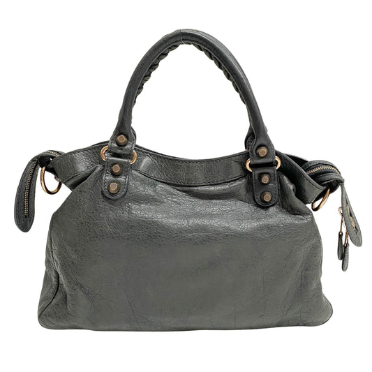 The Town Grey Calfskin Leather Two Way Bag