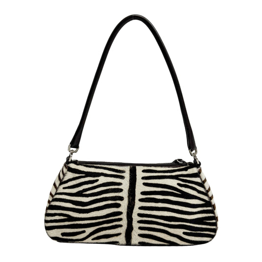 Zebra Print Pony Hair Shoulder Bag
