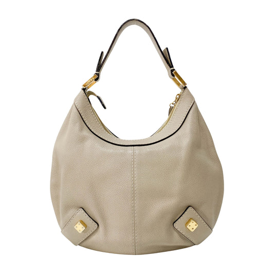 New Road Beige Leather Shoulder Bag