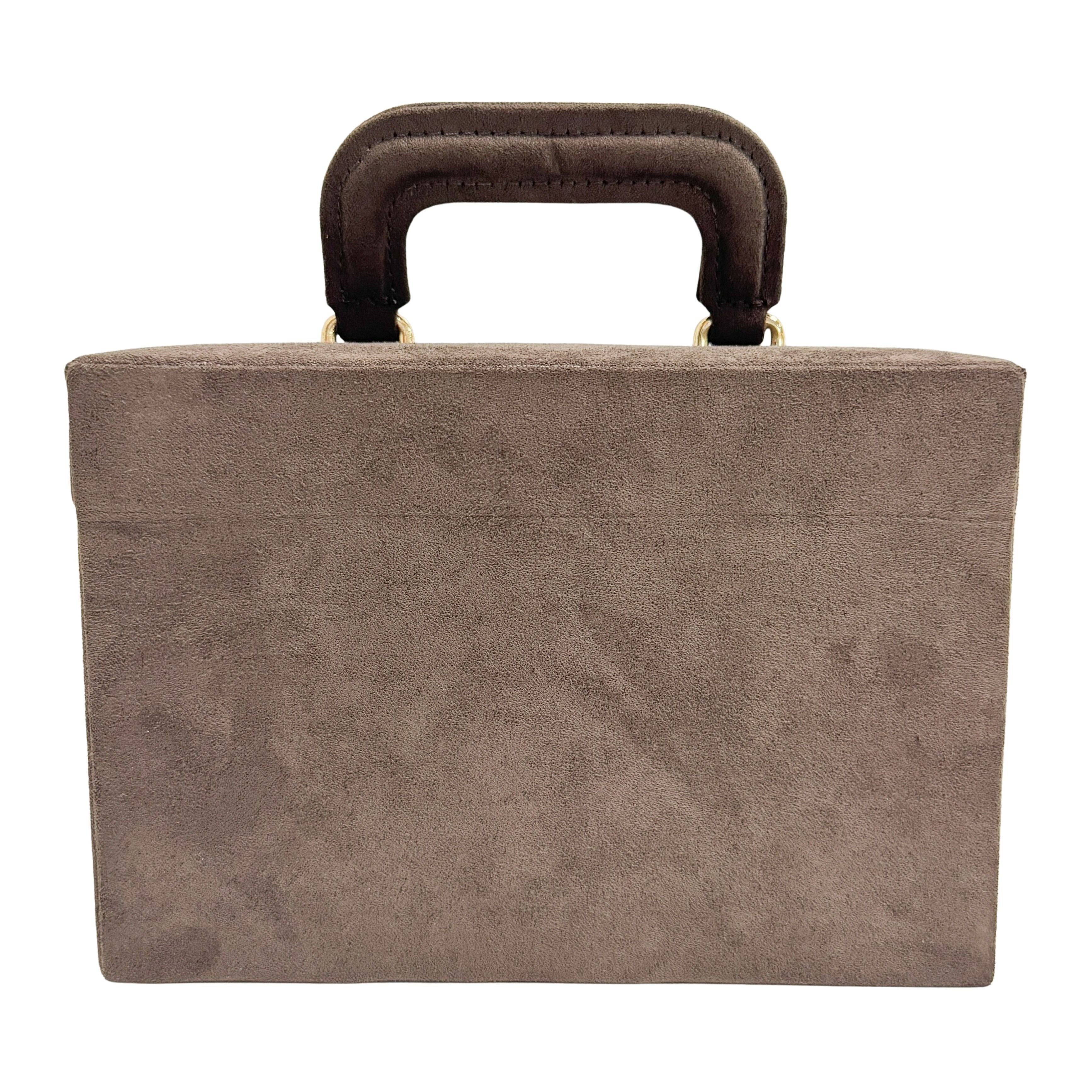 Brown Suede Makeup/Vanity Bag