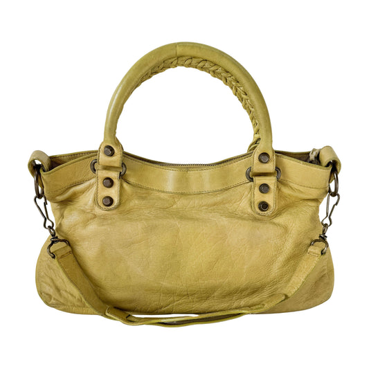 The First Soft yellow Calfskin Leather Two Way Bag