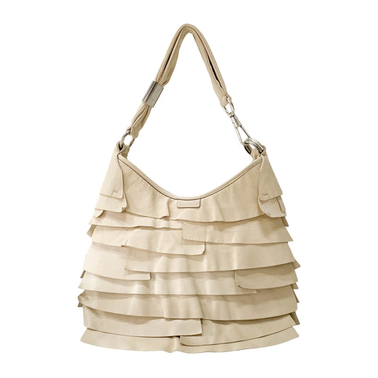 Saint Tropez Beige Leather Shoulder Bag