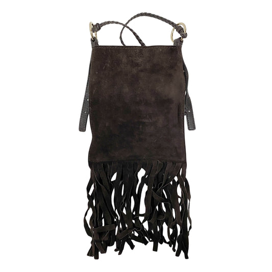 Anita Fringe Brown Suede Crossbody Bag