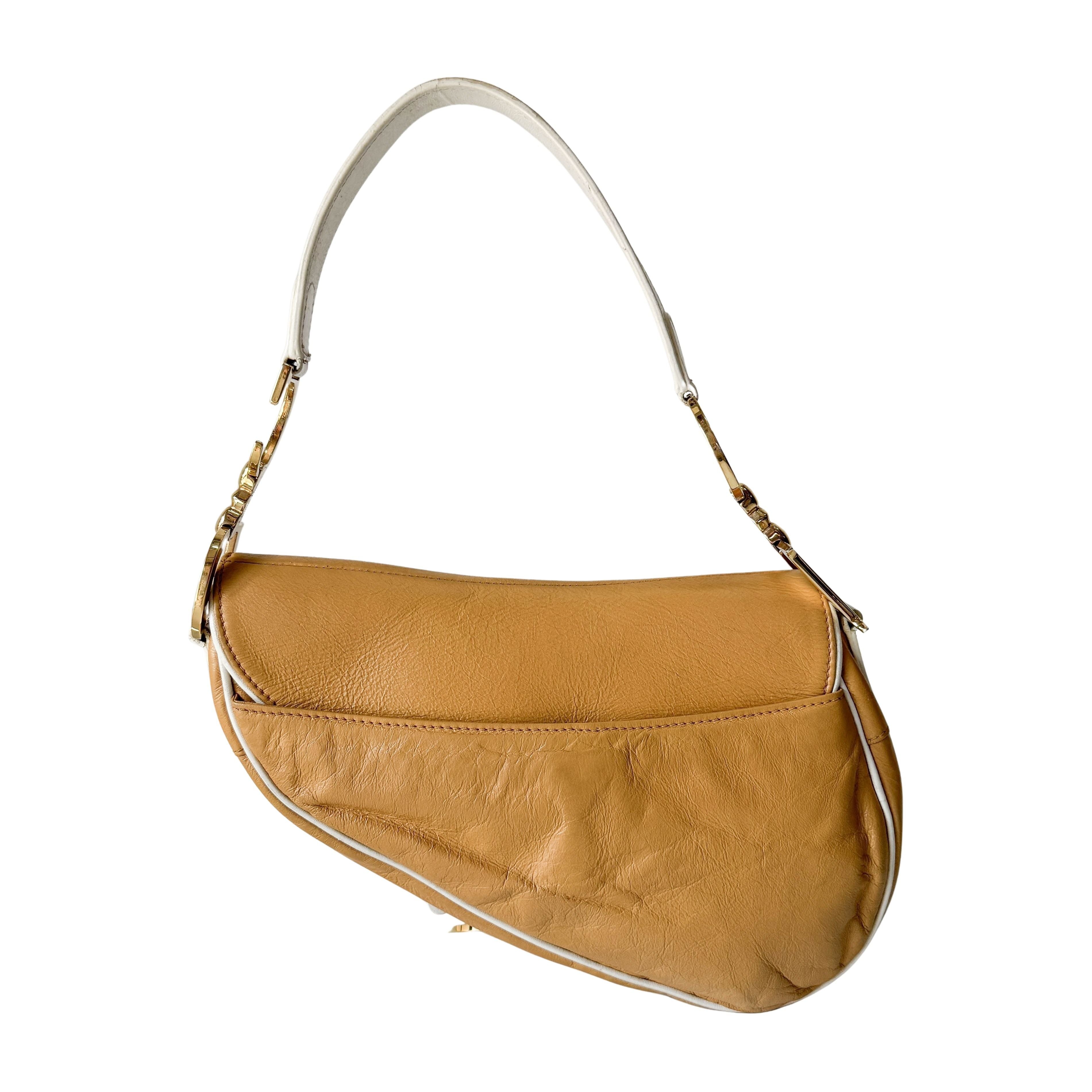 Saddle Beige Leather Shoulder Bag