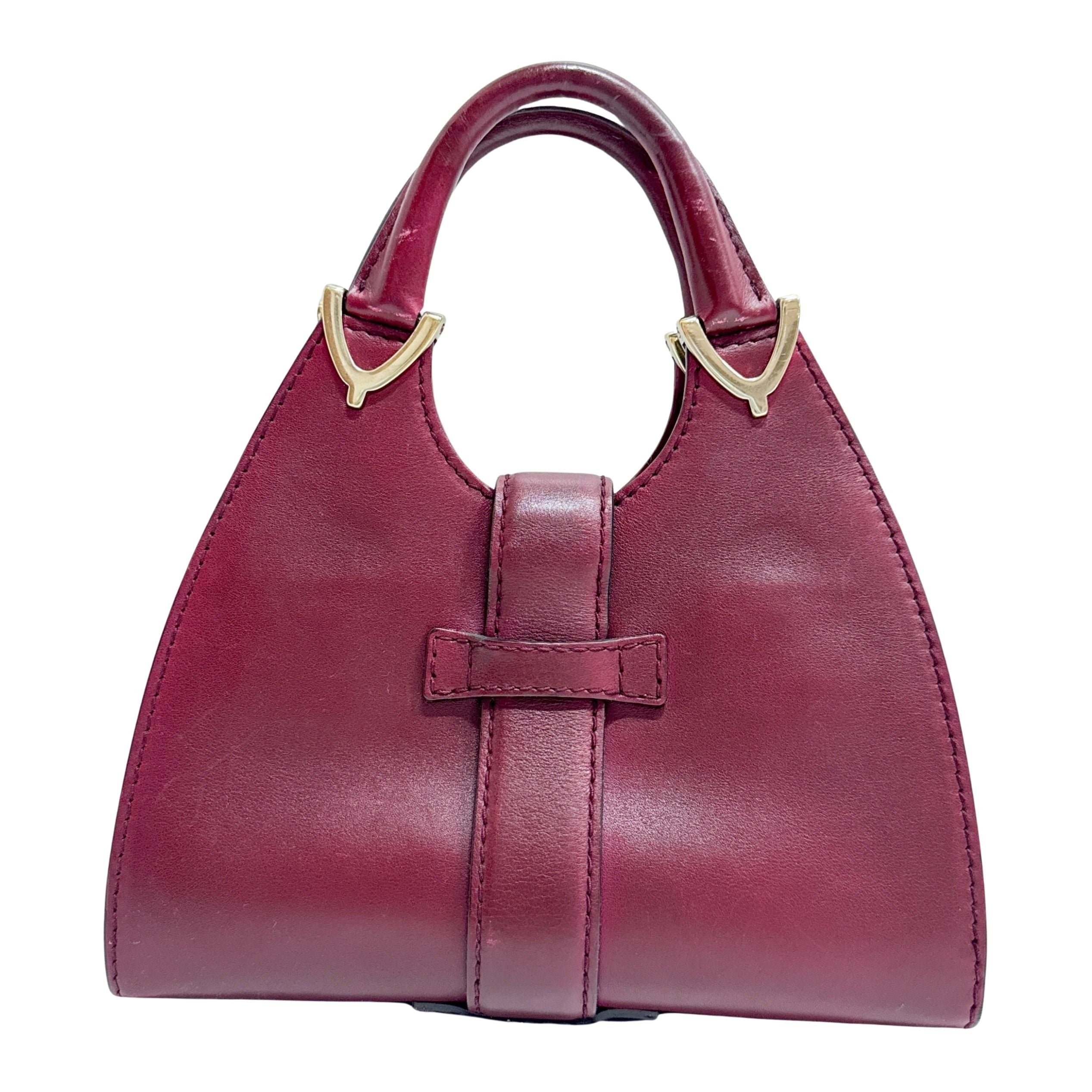 Stirrup Burgundy Leather Handbag