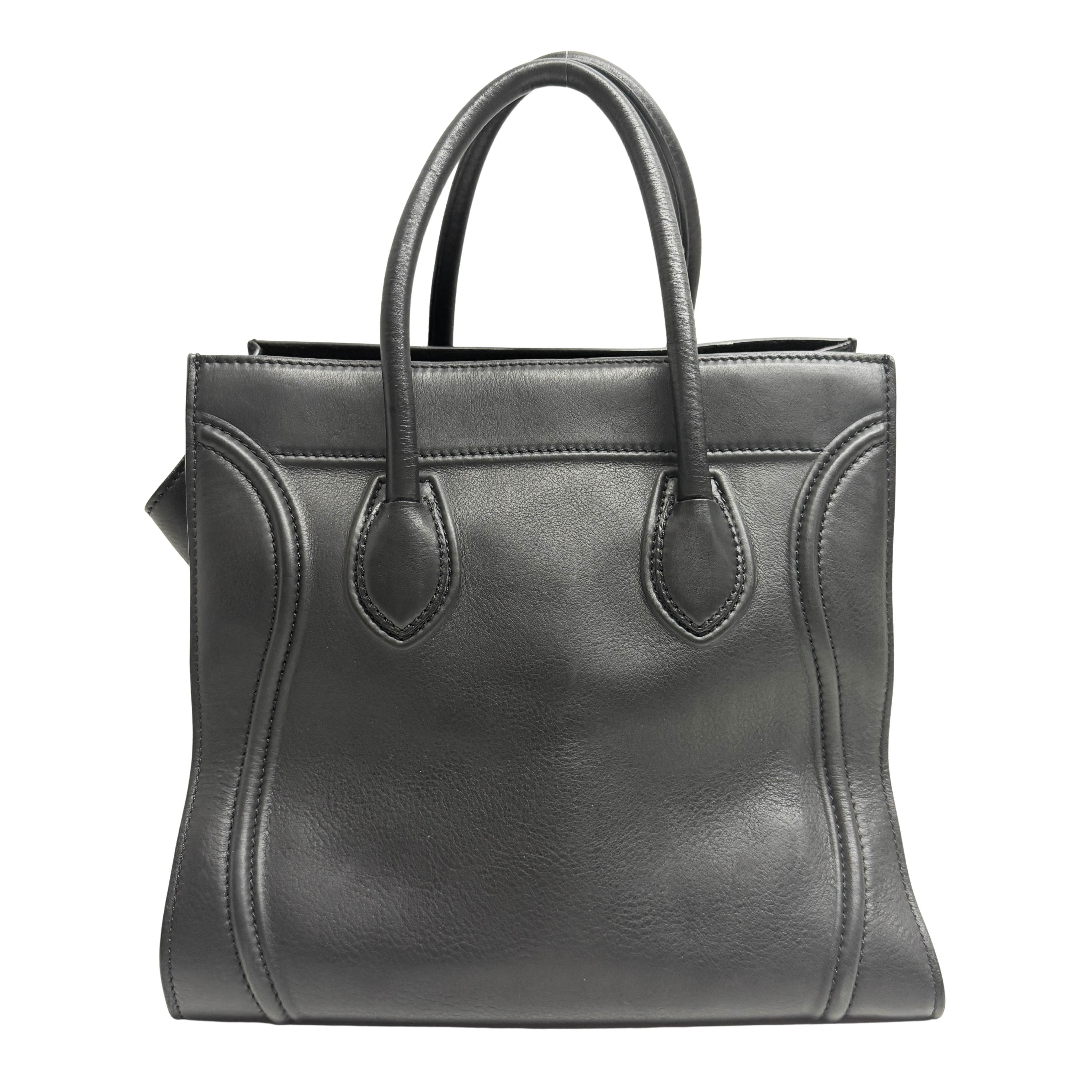 Luggage Black Leather Tote