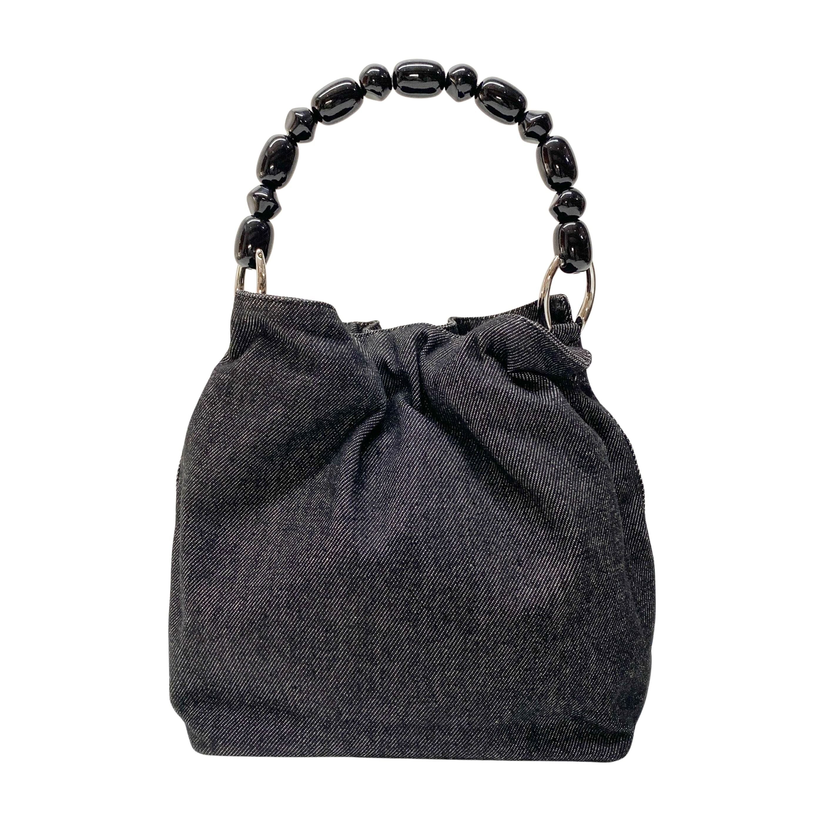 Malice Pearl Black Denim Hand Bag