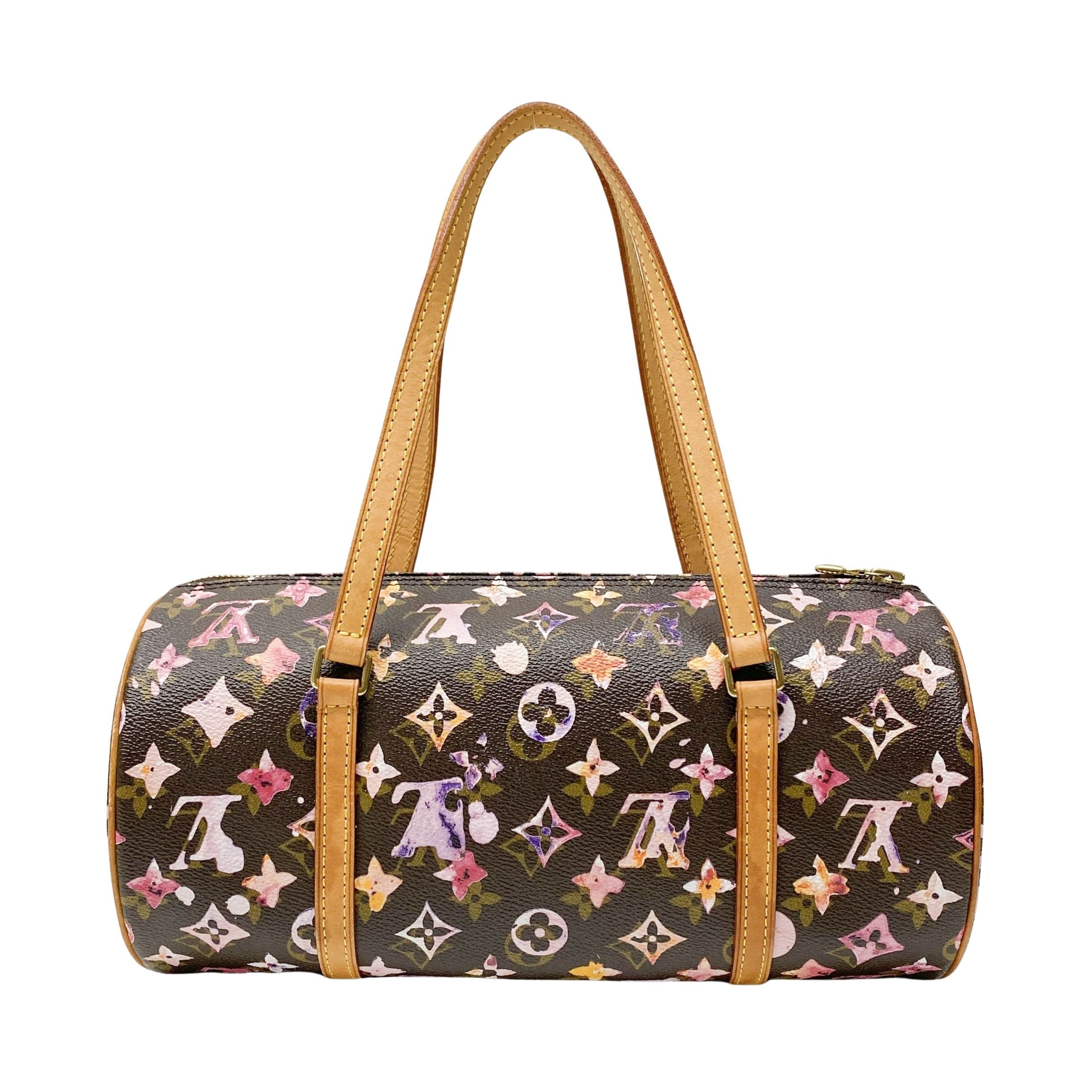 Papillon Watercolor Monogram Hand Bag