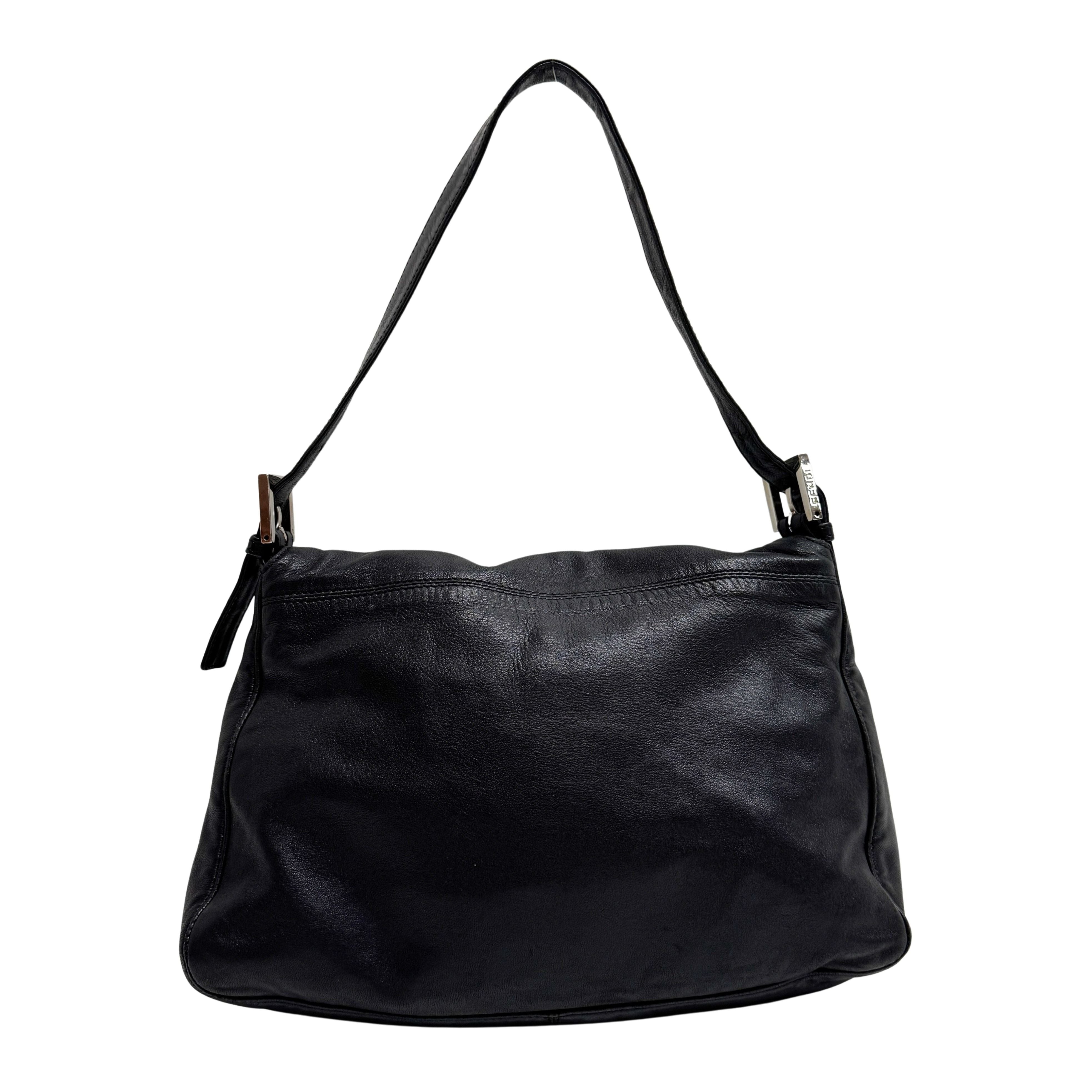 Mamma Baguette Black Leather Shoulder Bag