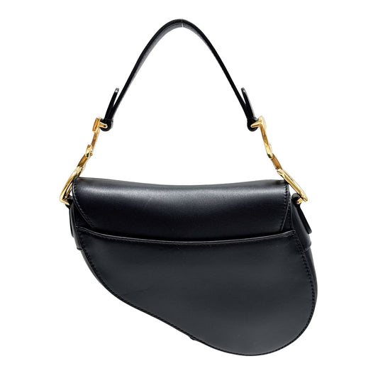Saddle Black Leather Hand Bag