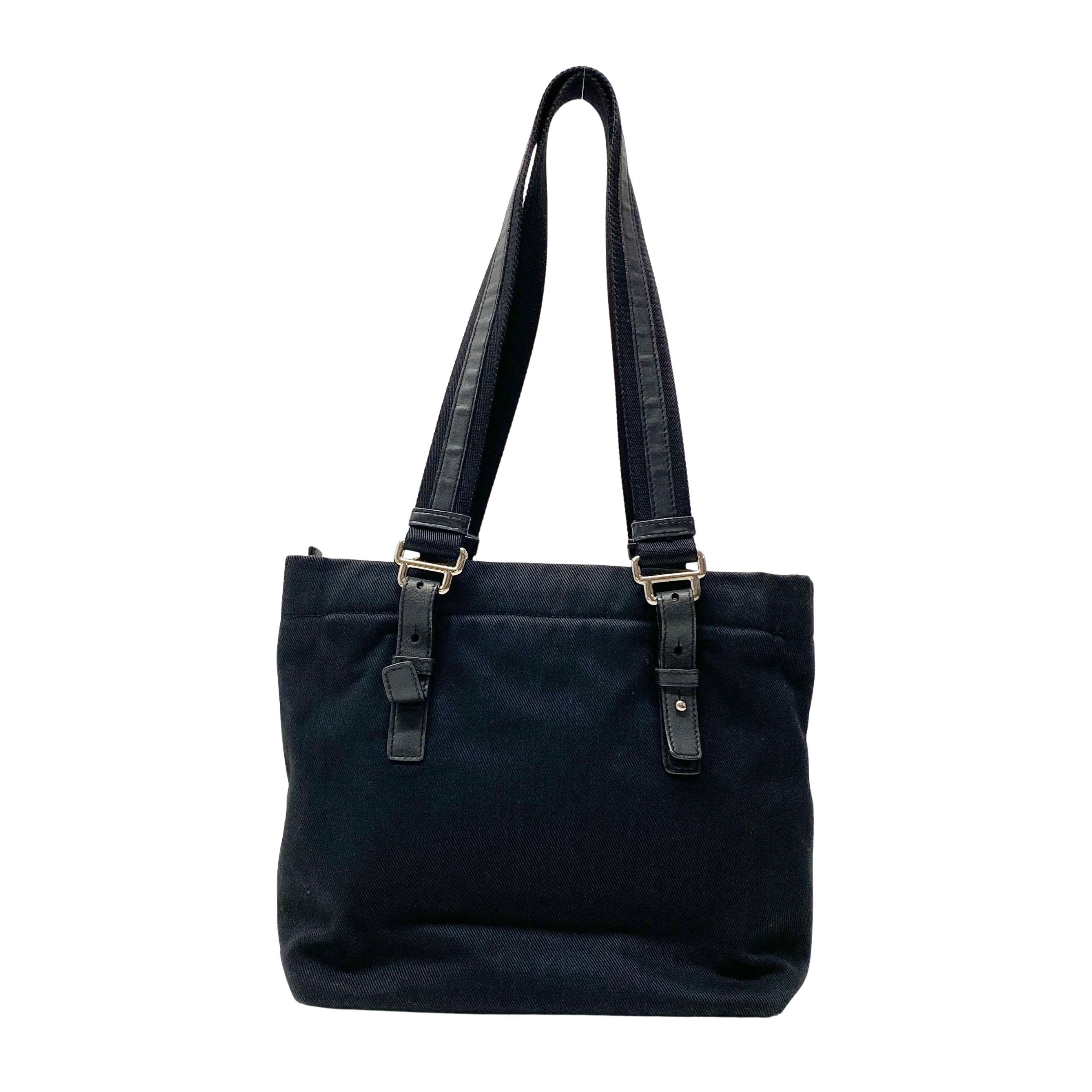 Black Canvas Tote Shoulder Bag