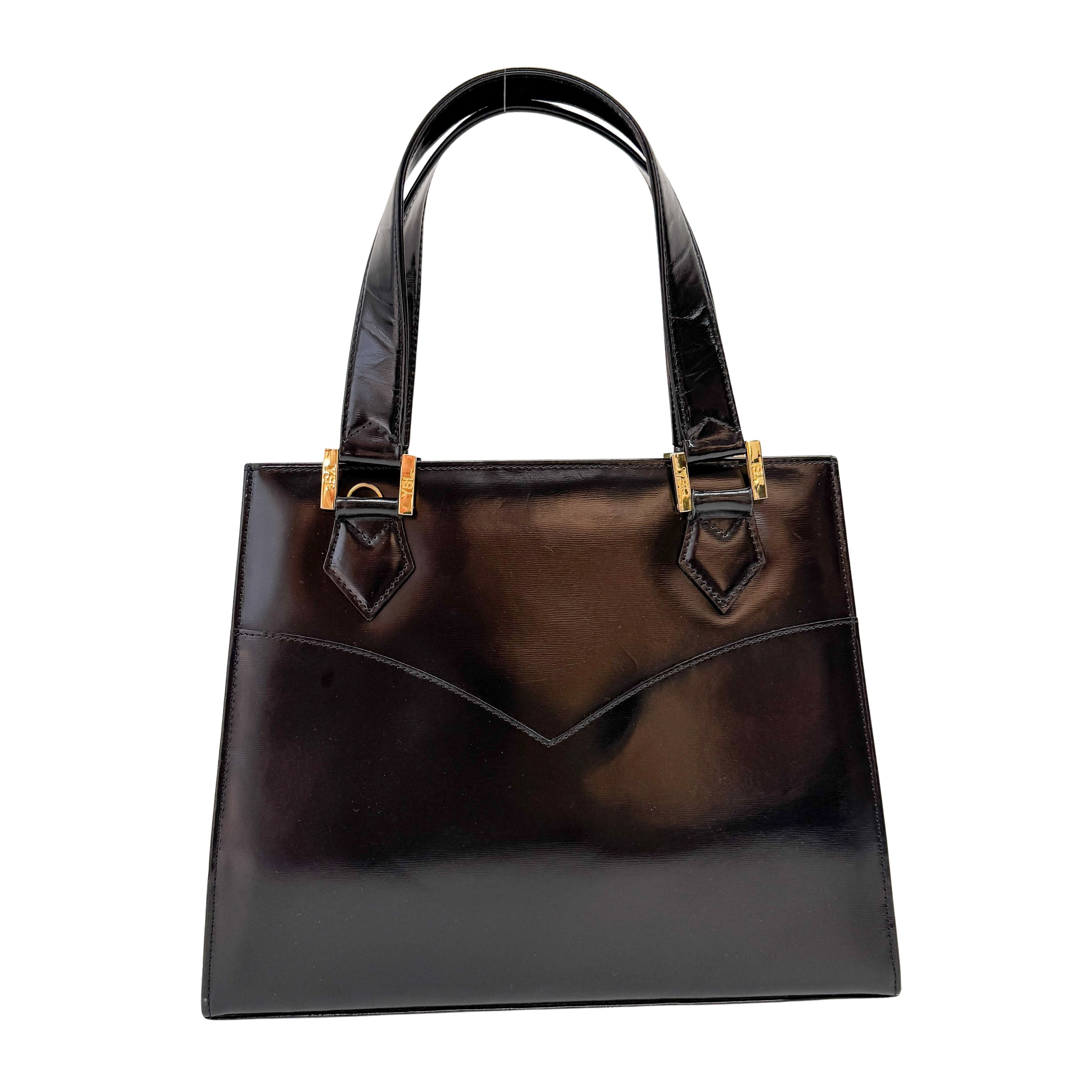 Black Patent Leather Handbag