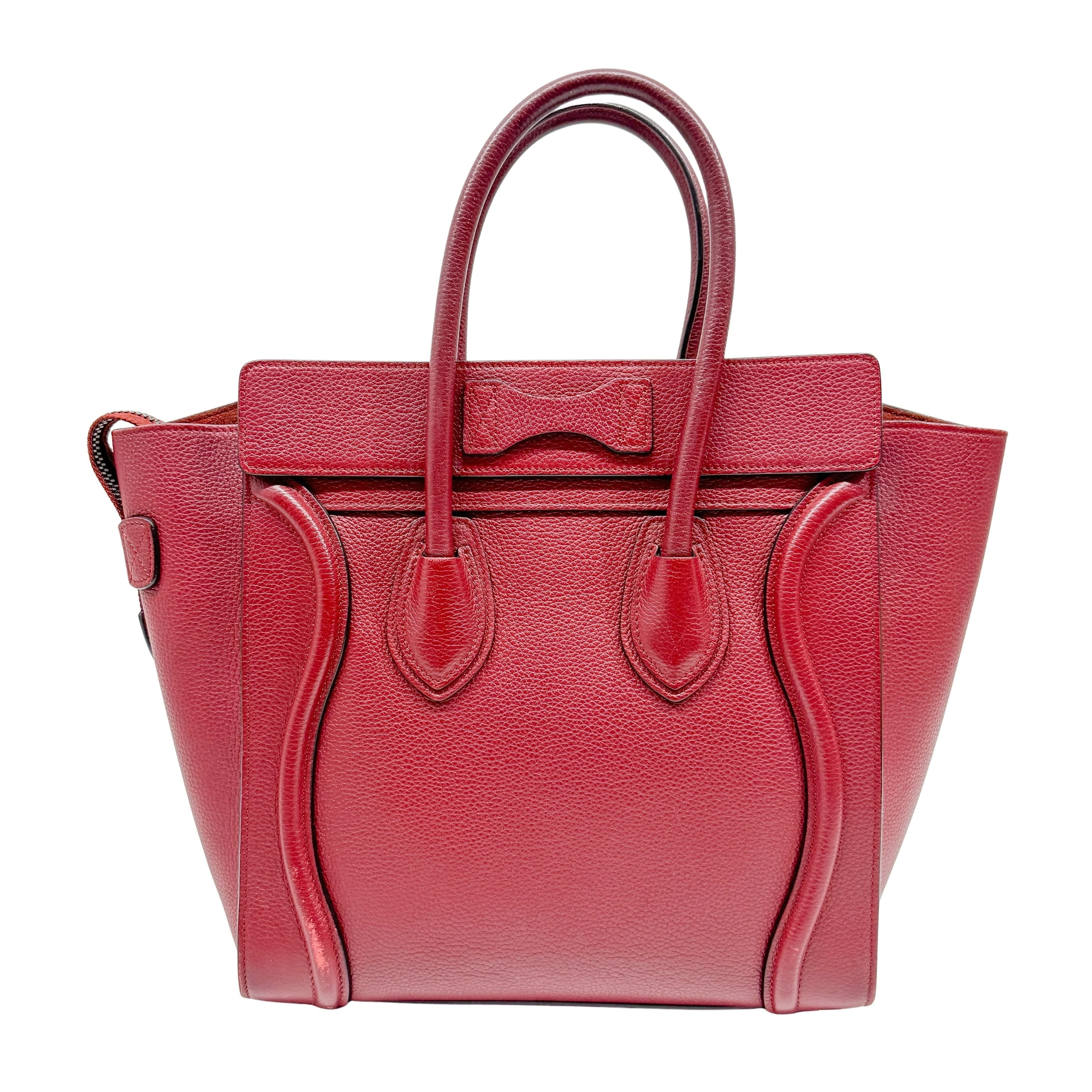 Vintage Red Leather Hand Bag