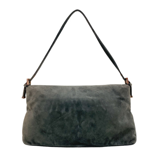 Vintage Grey Suede Shoulder Bag
