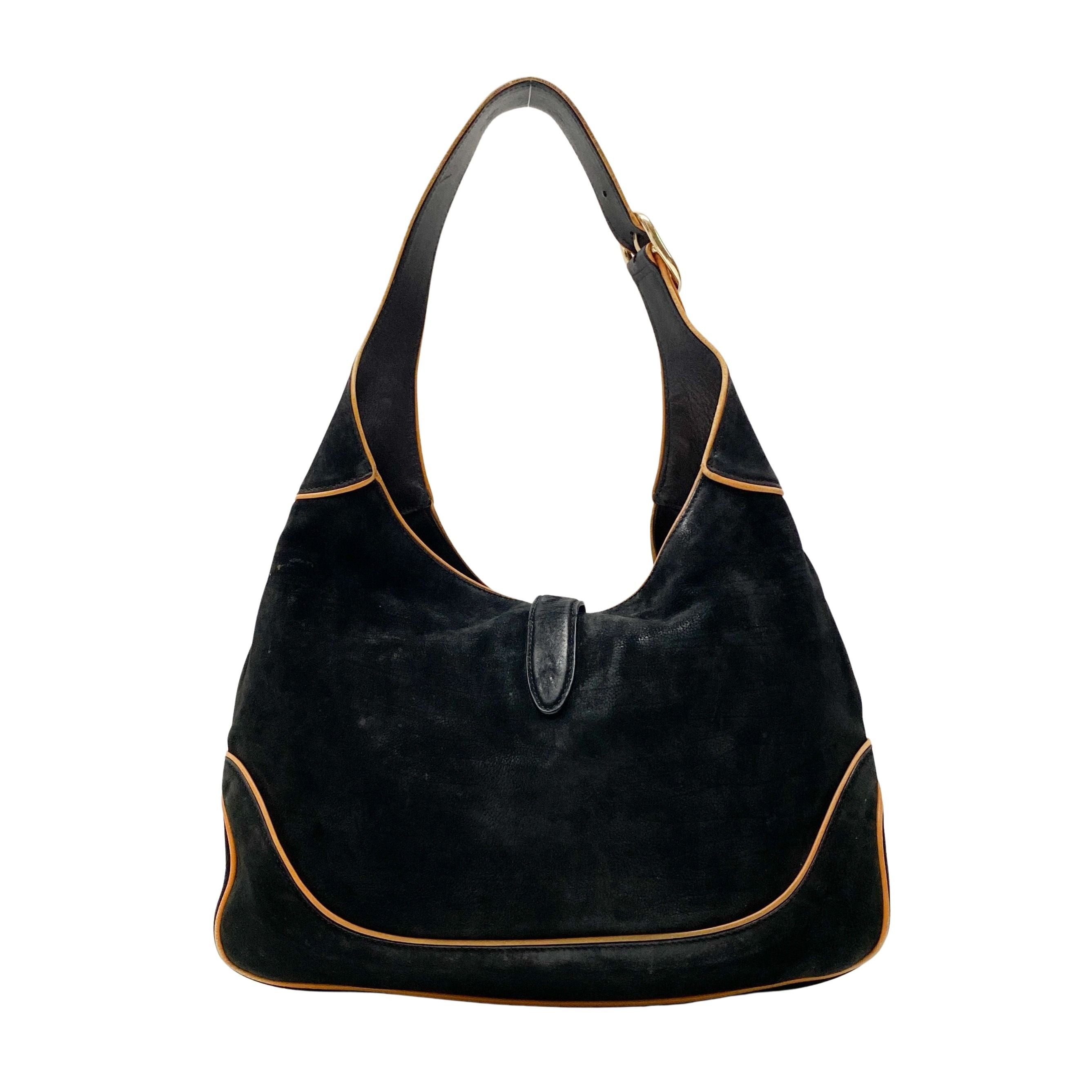 Jackie Black Leather Shoulder Bag