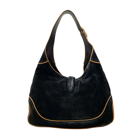 Jackie Black Leather Shoulder Bag