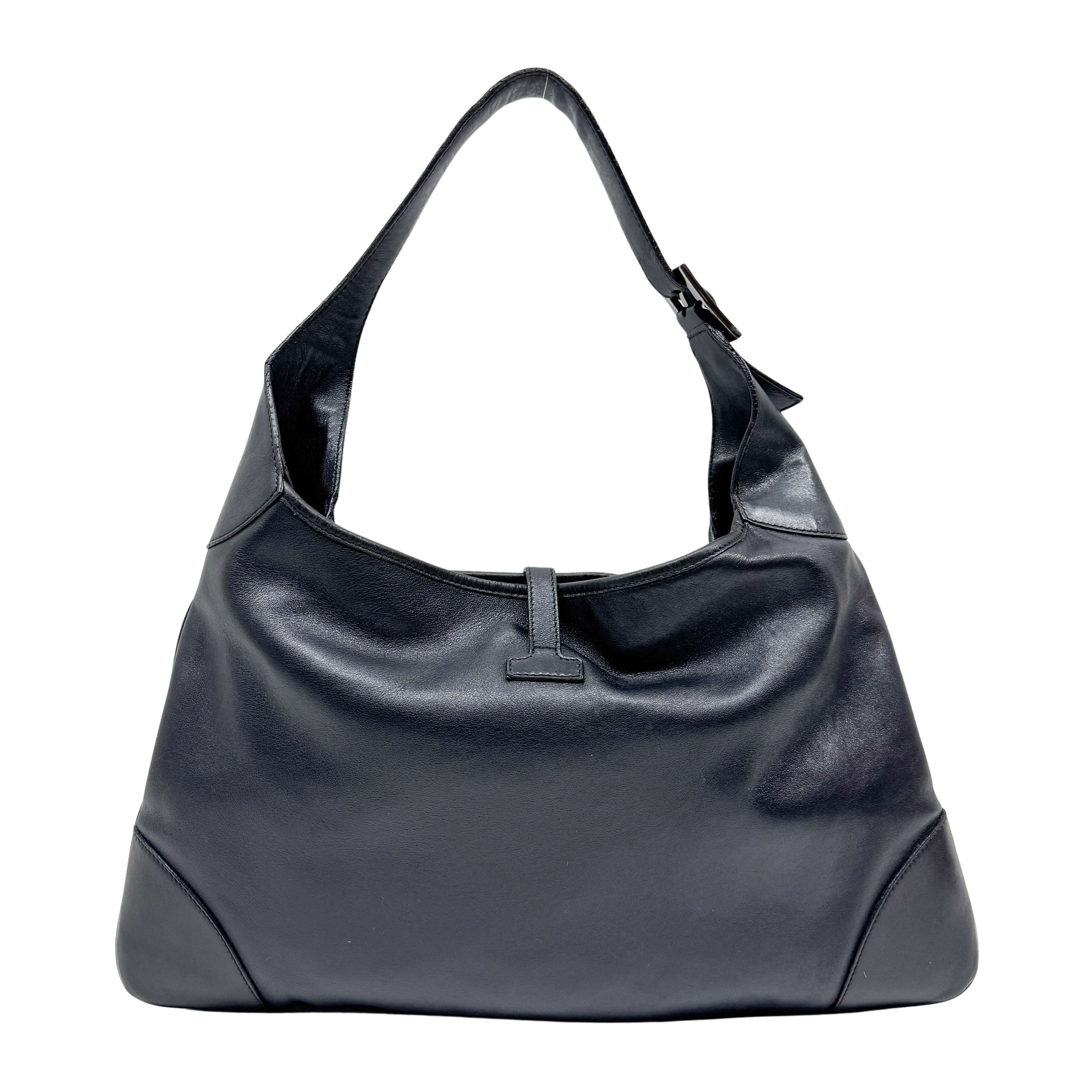 Black Leather Hobo Bag