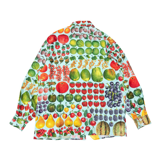 Size 40 Vintage Multi-color Fruit Print Silk T Shirt