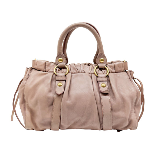 Vitello Pink Leather Two Way Bag