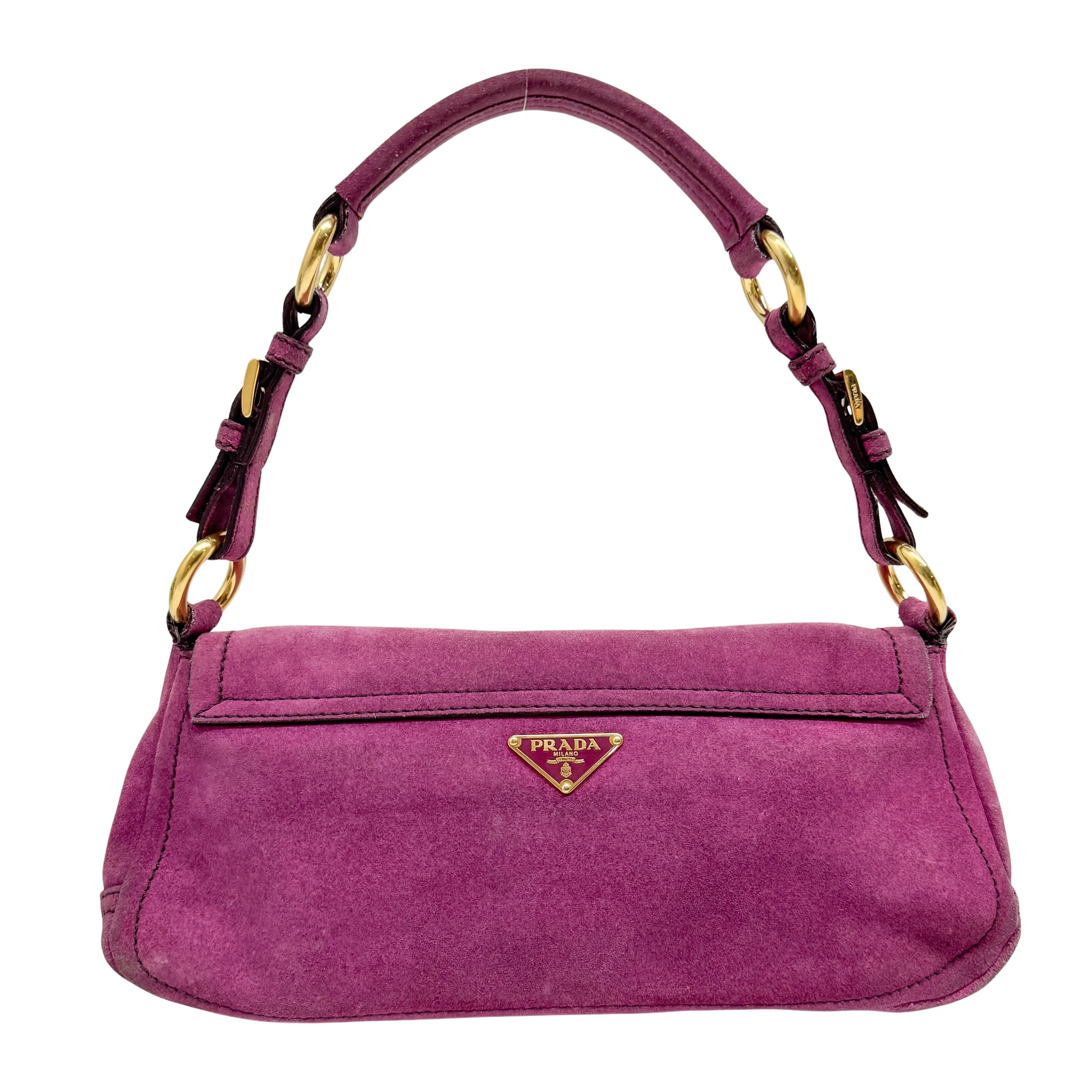 Purple Suede Shoulder Bag