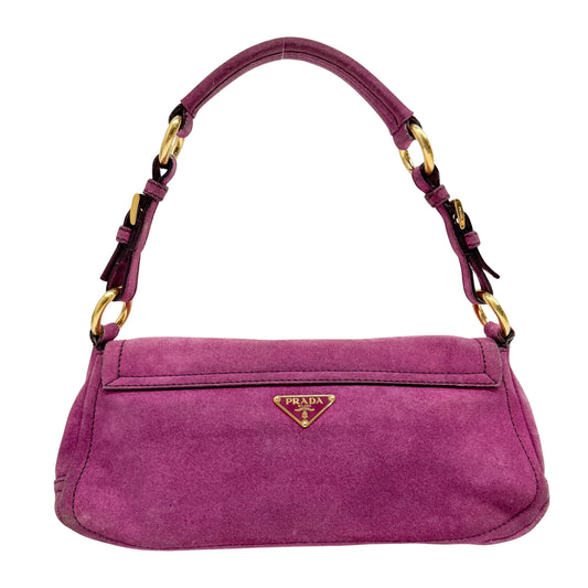 Purple Suede Shoulder Bag