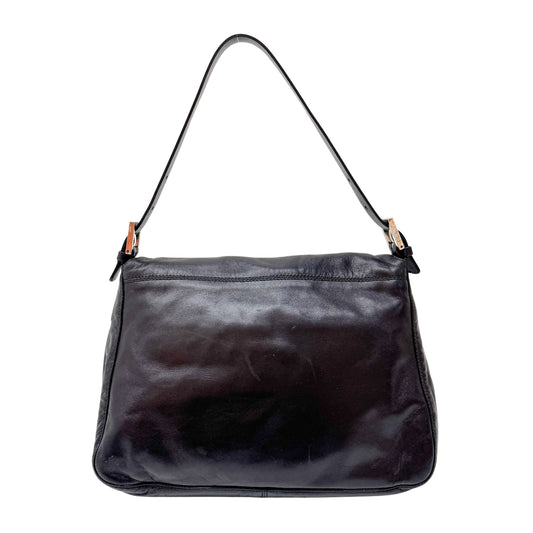 Mamma Baguette Black Leather Shoulder Bag