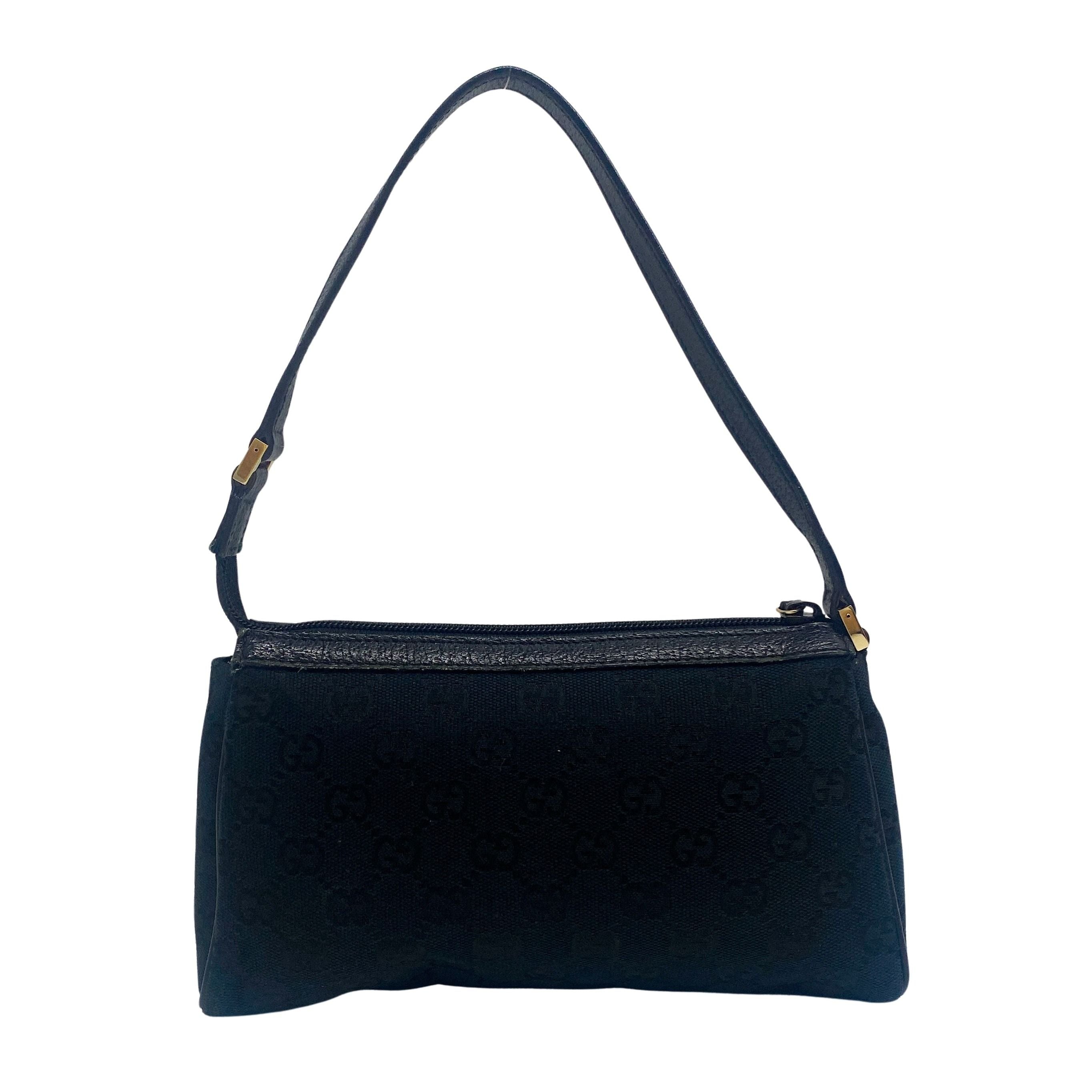 Vintage Black Canvas Hand Bag