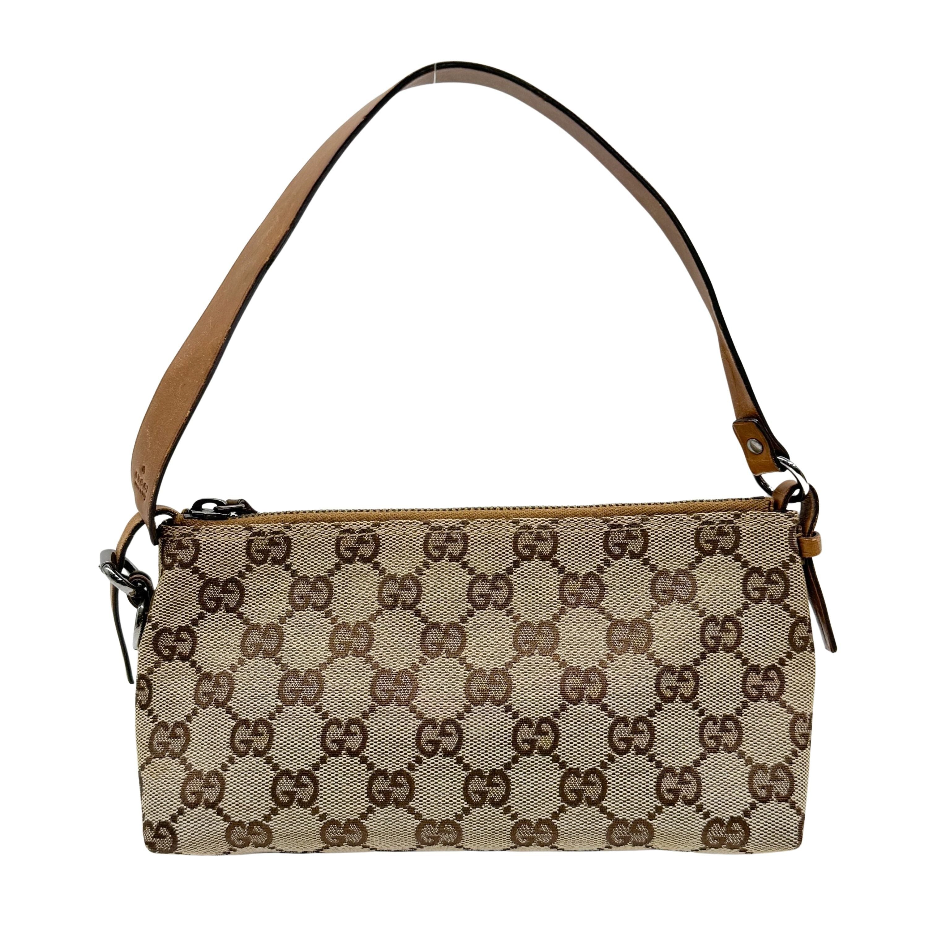 GG Beige Canvas Shoulder Bag