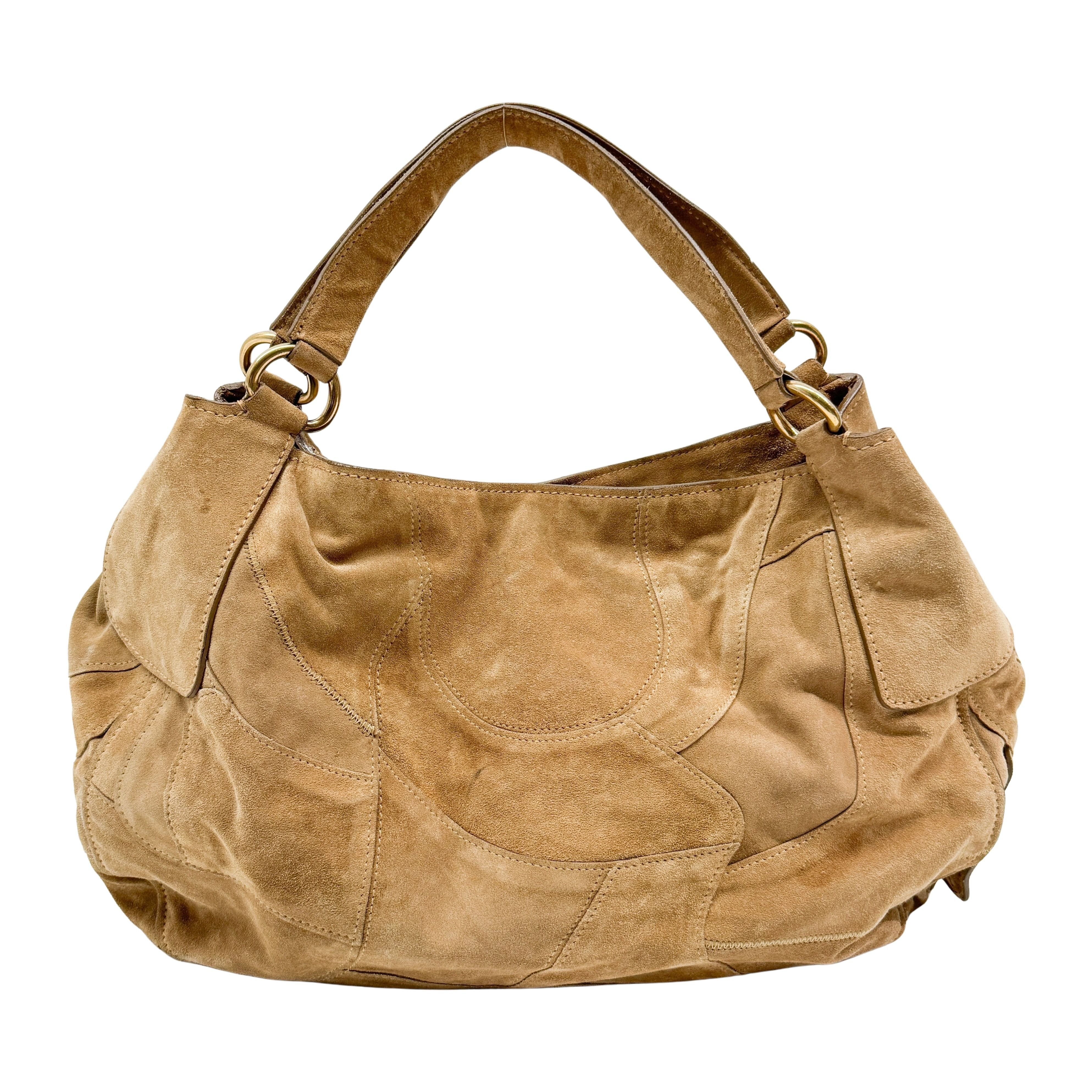 Vintage Brown Suede Shoulder Bag