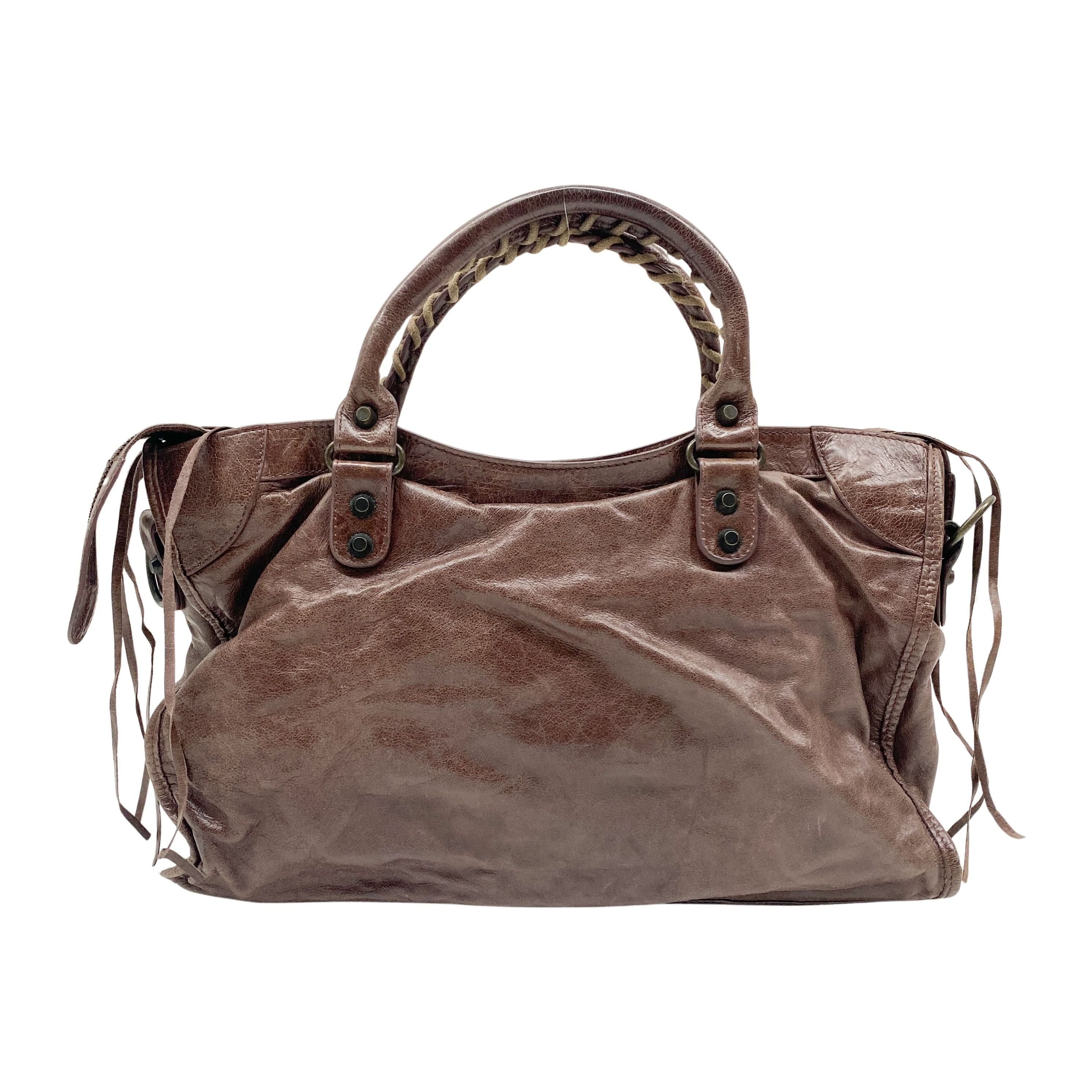 The City Brown Leather Hand Bag