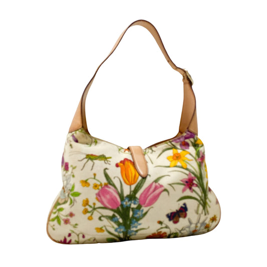 Jackie Floral Cotton Canvas Shoulder Bag