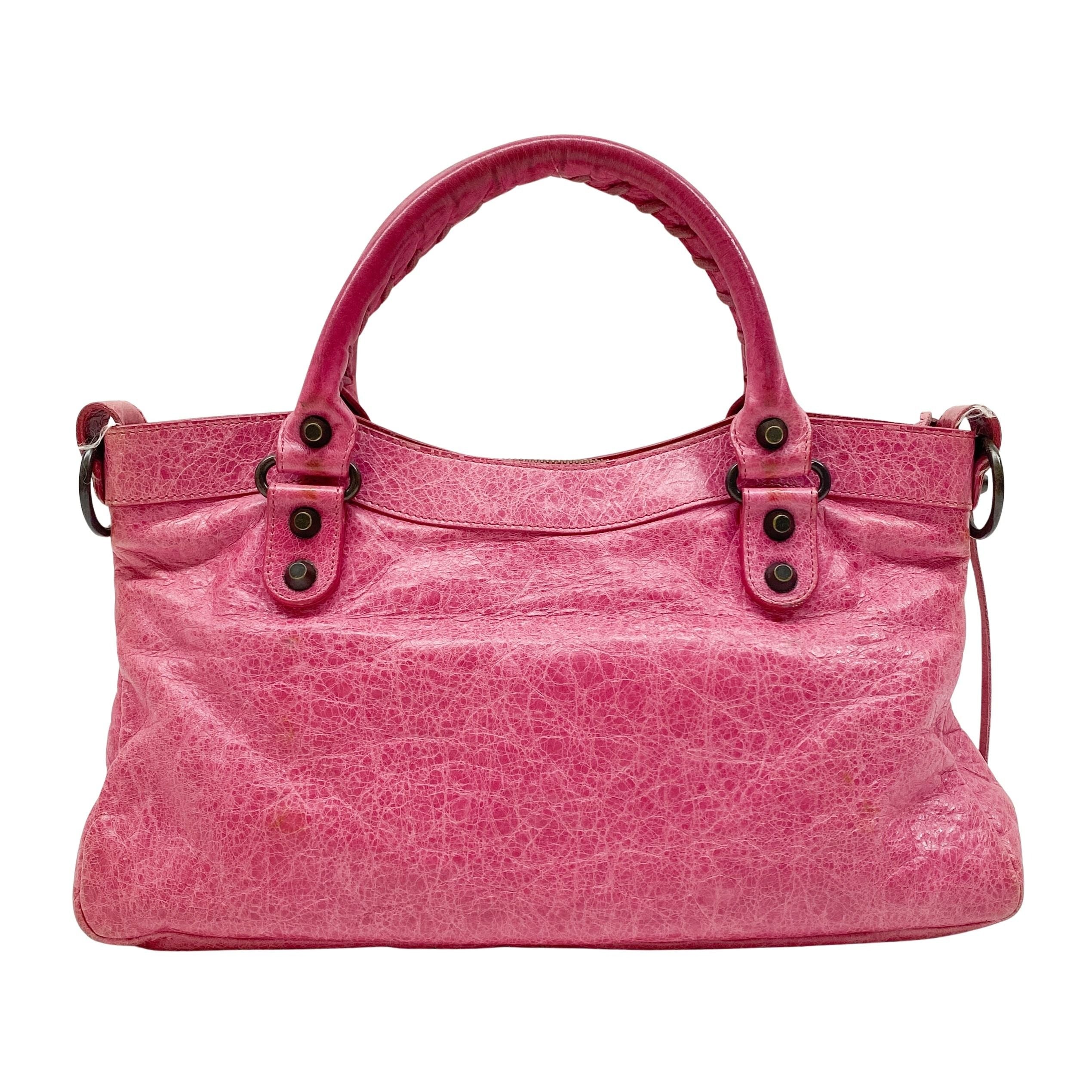 The First Pink Leather Hand Bag
