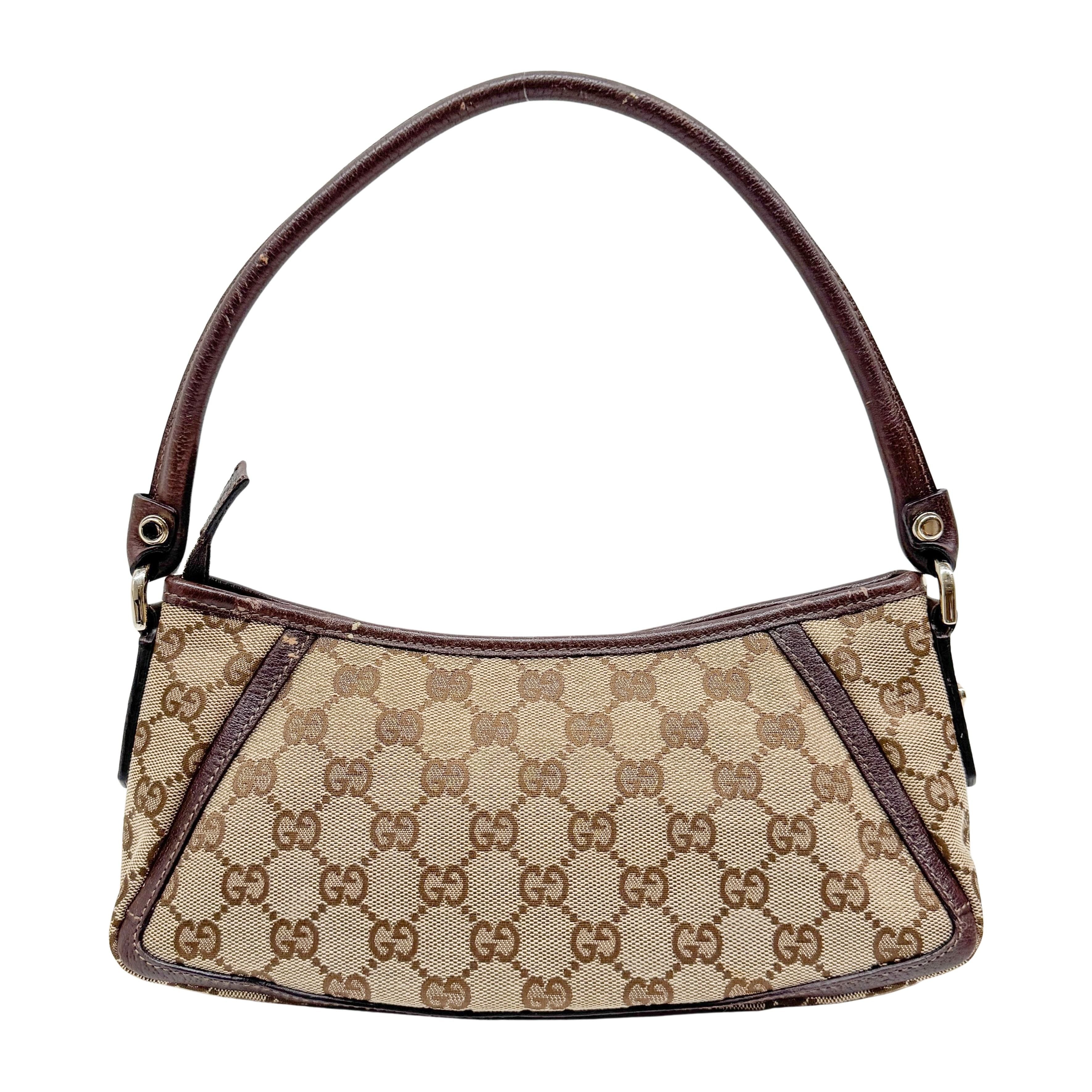Abbey D-Ring Brown Canvas Shoulder Bag