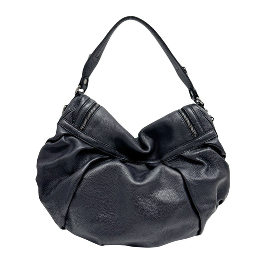 Icon Black Leather Hobo Shoulder Bag